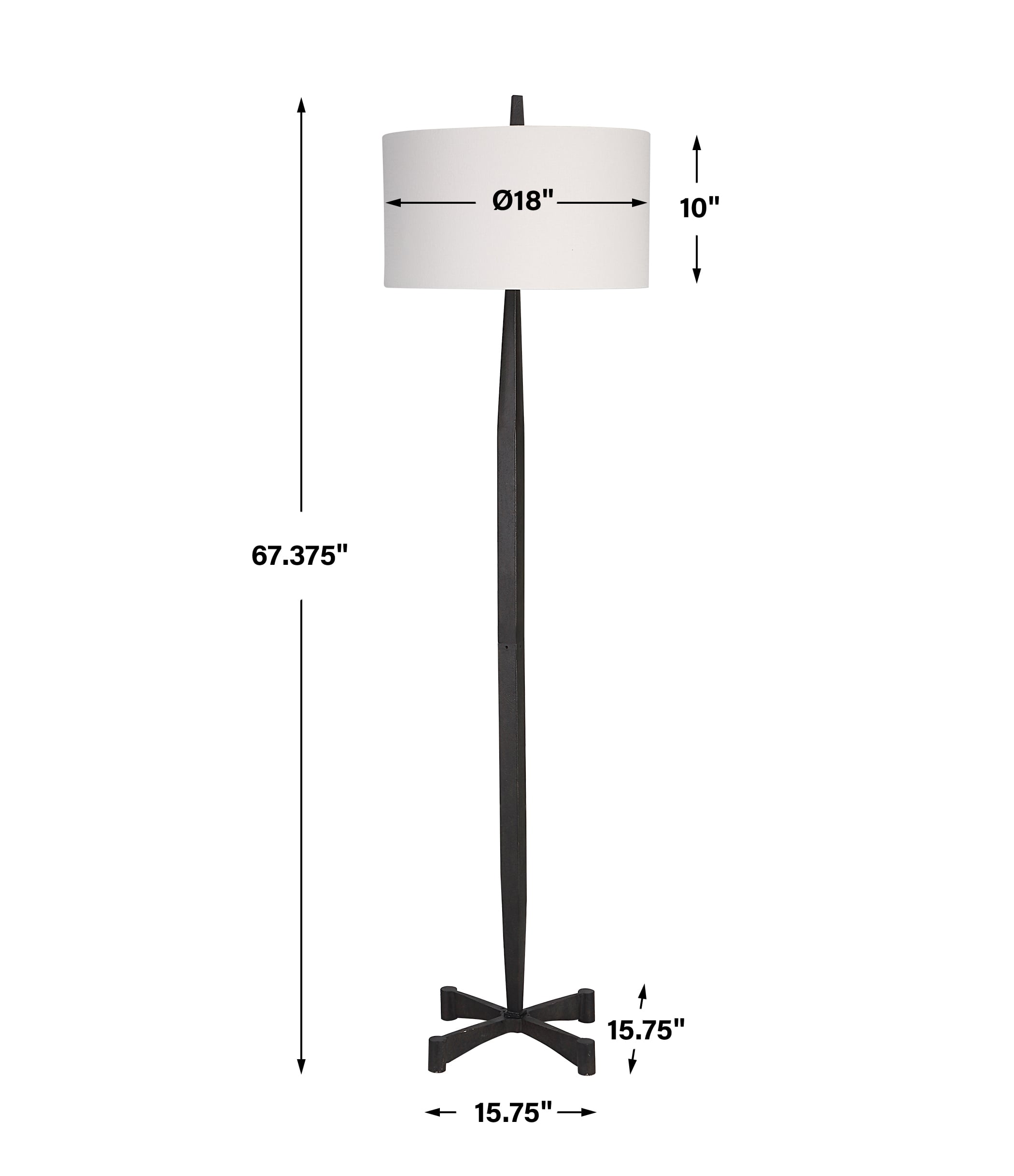 Rust Metal Floor Lamp with Tapered Base