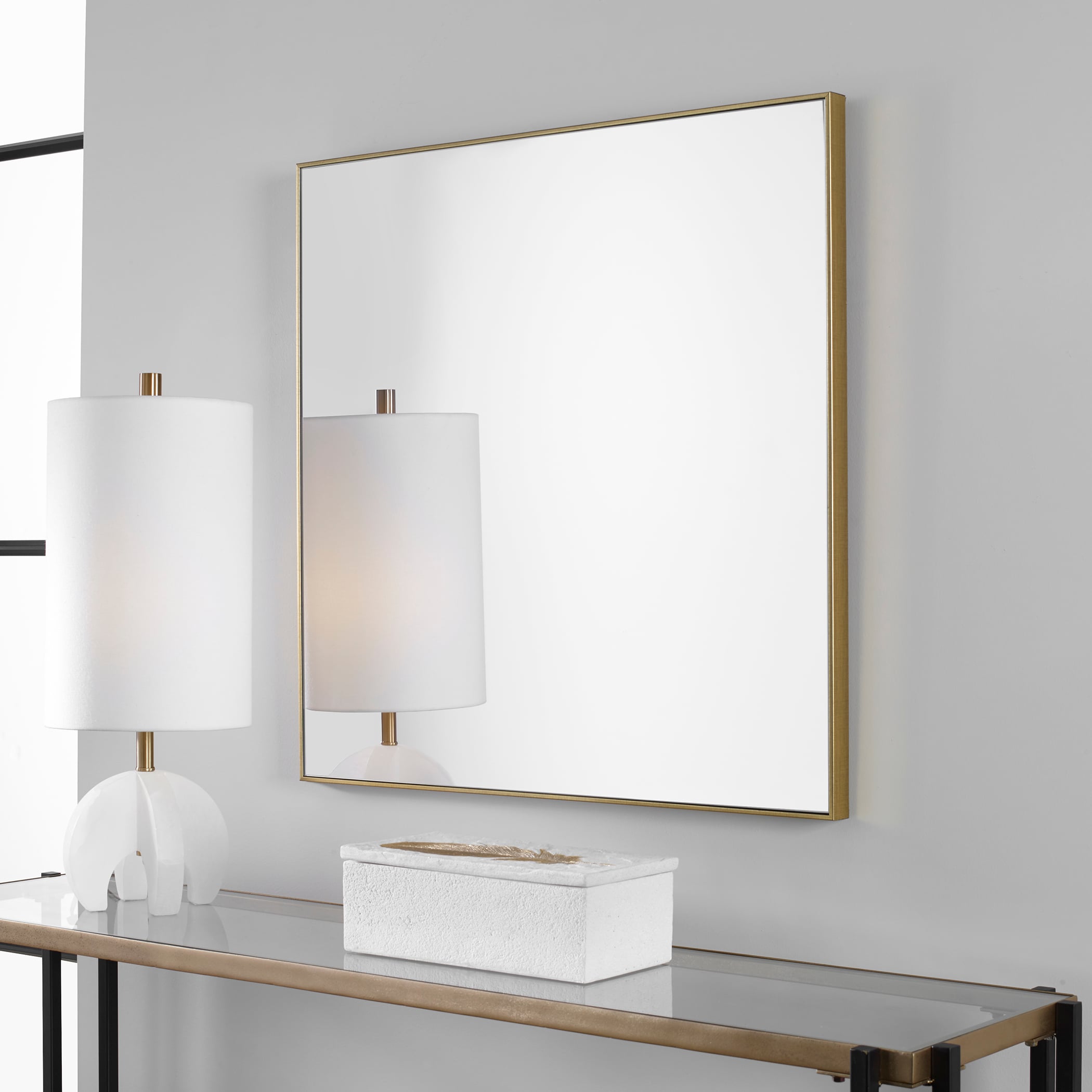 Alexo Gold Square Mirror