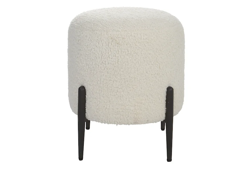 Arles Arles White Shearling Ottoman by Uttermost at Janeen's Furniture Gallery
