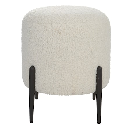 Arles White Shearling Ottoman