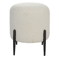 Contemporary Arles White Shearling Ottoman