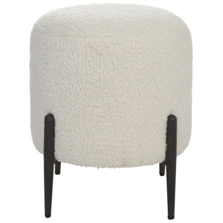 Arles White Shearling Ottoman