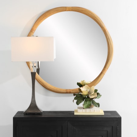 Salina Round Bamboo Mirror