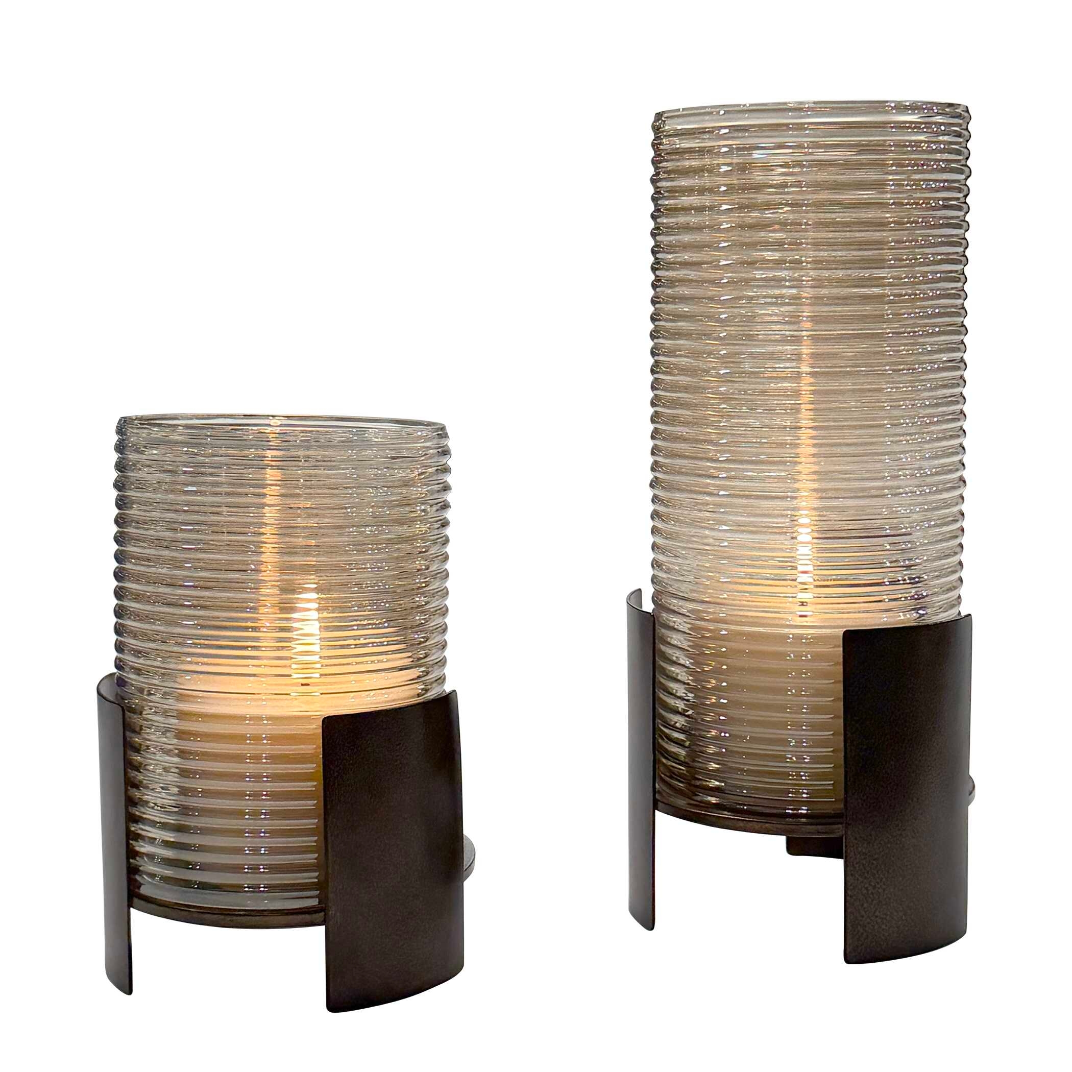 Uttermost Fluted Fire Fluted Fire Cylinder Candleholders
