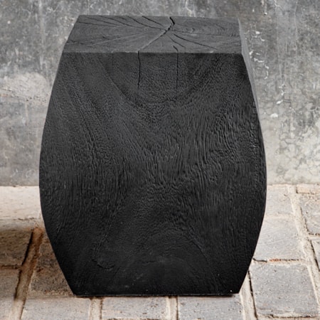 Grove Black Wooden Accent Stool