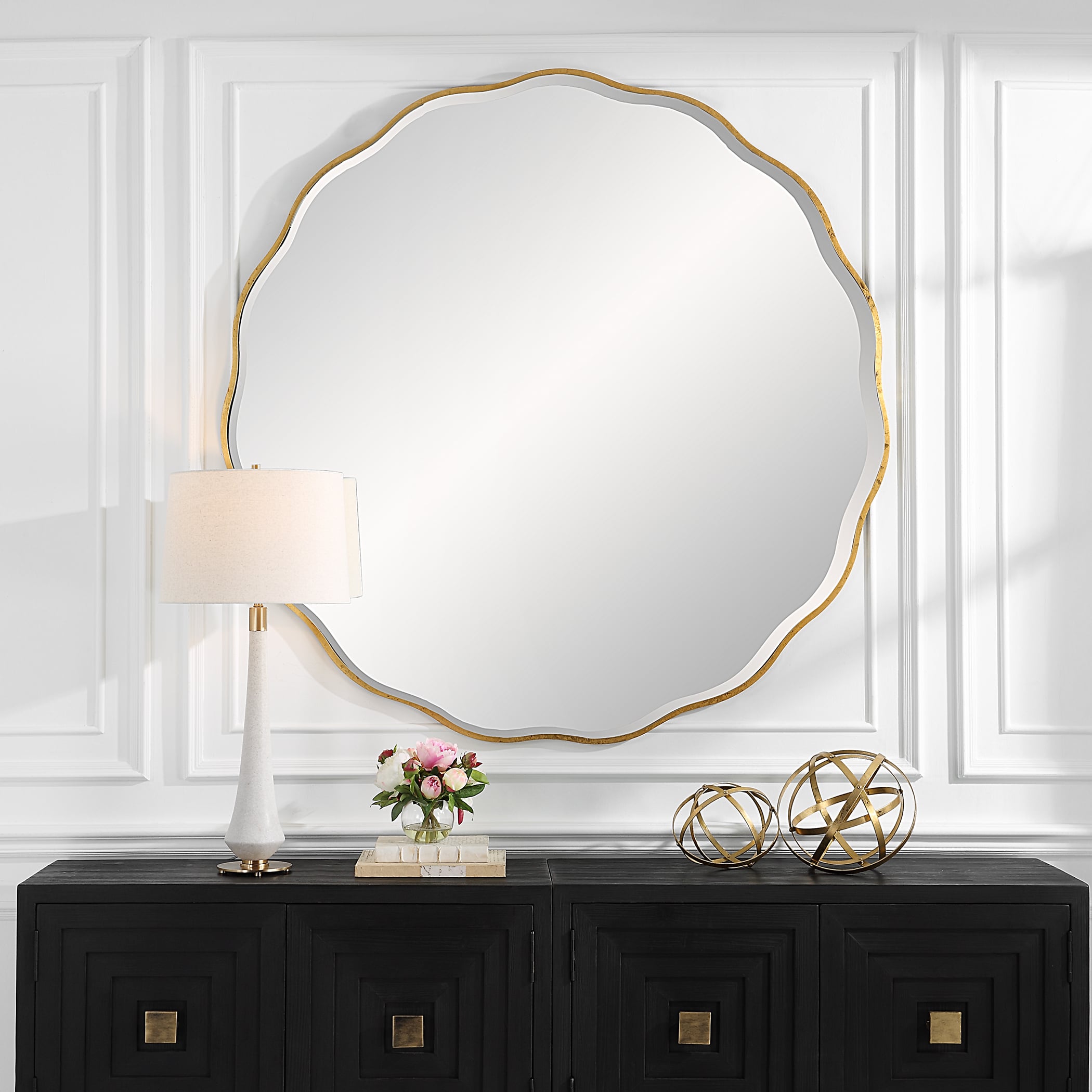 Uttermost Aneta Aneta Large Gold Round Mirror