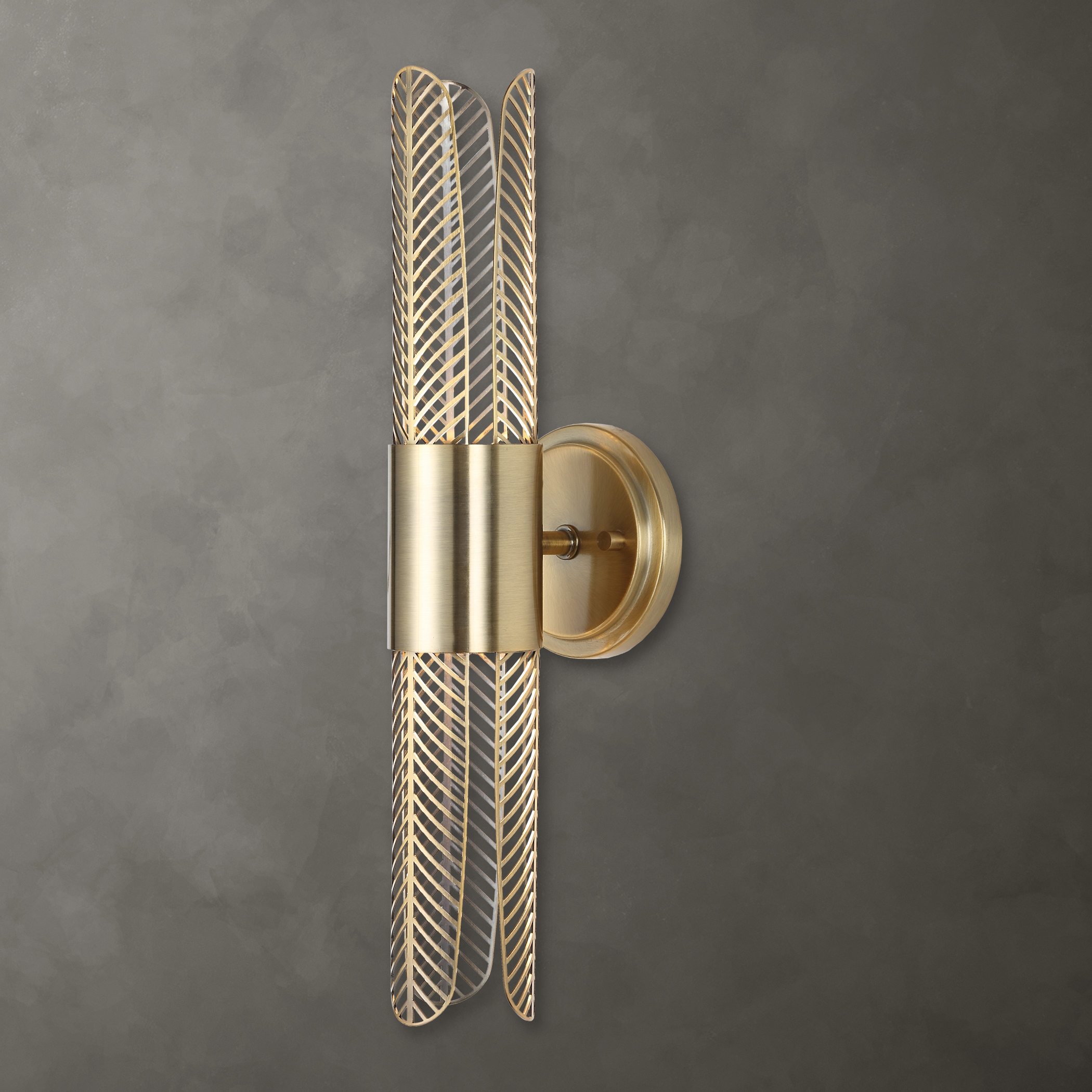 Uttermost Cret Cret 2 Light Led Brass Sconce