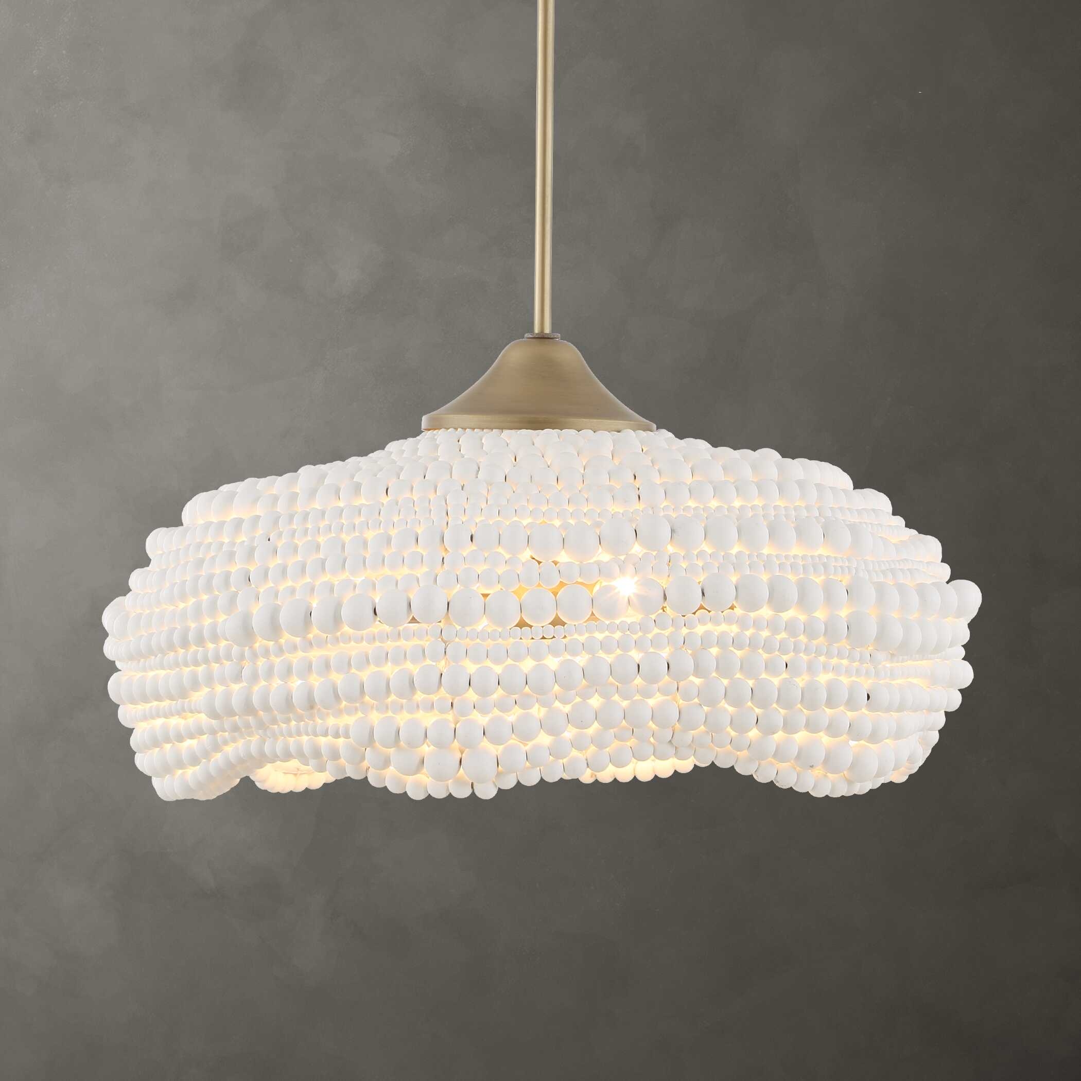 Biddeford 5 Light White Beaded Pendant