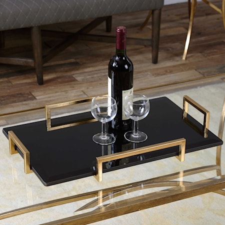 Ettore Black Glass Tray