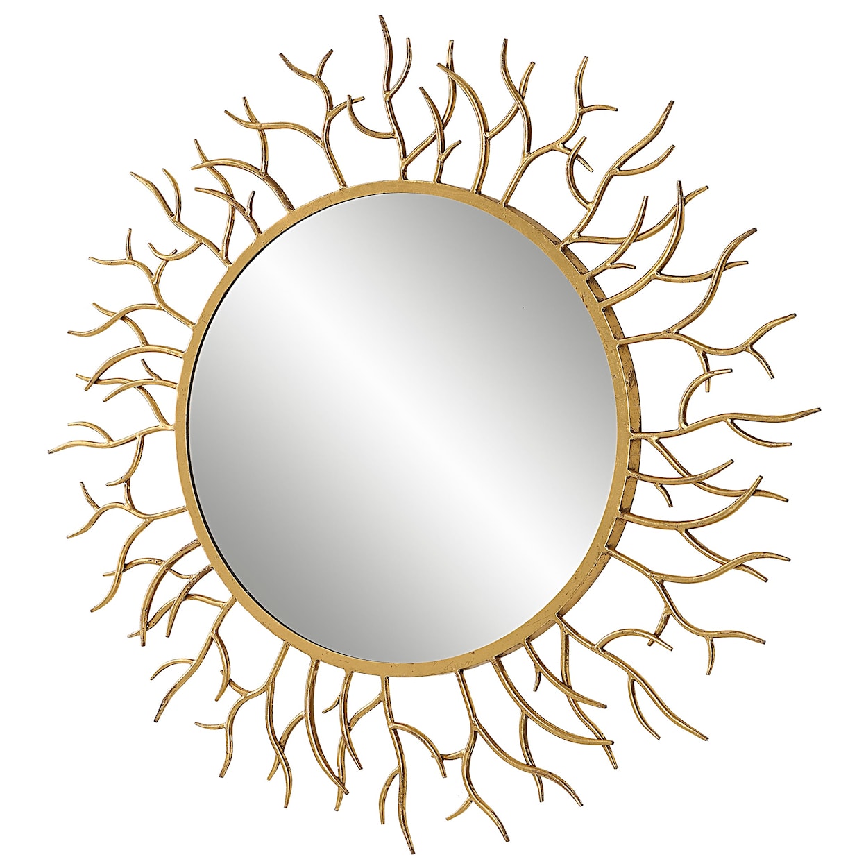 Uttermost Into The Woods Into The Woods Gold Round Mirror