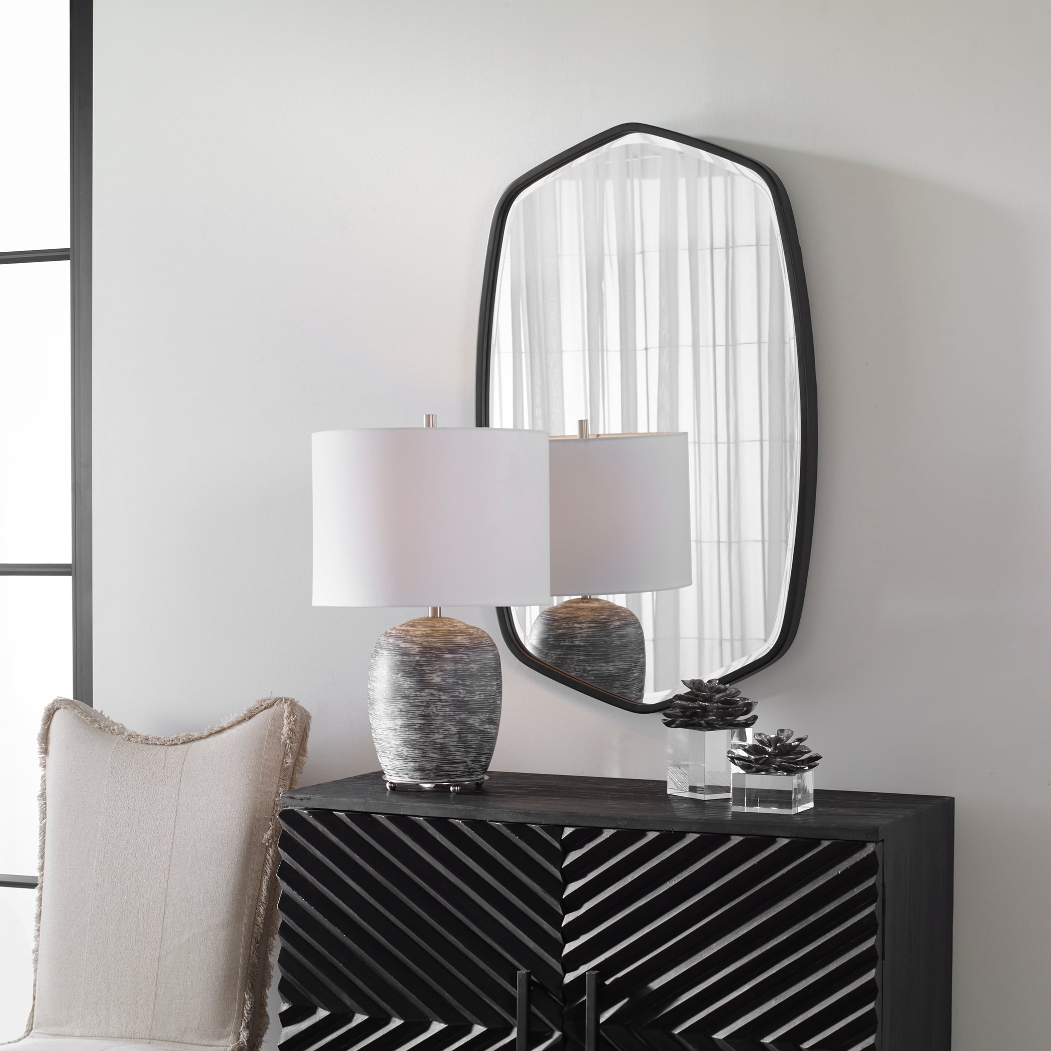 Uttermost Mirrors Duronia Black Iron Mirror