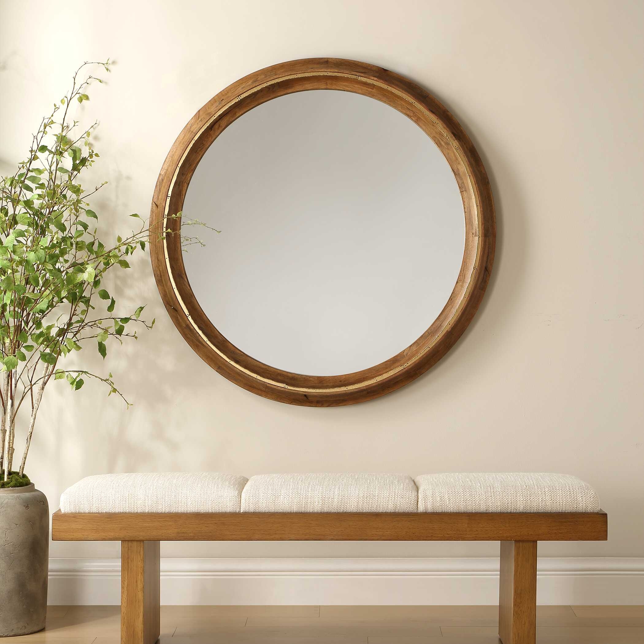 Uttermost Frontier Frontier Round Wood Mirror