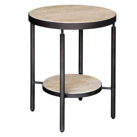 Dauntless Travertine Side Table