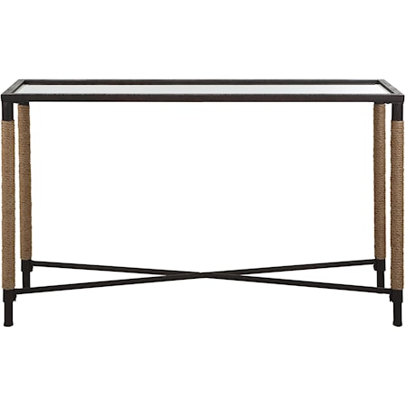 Console Table with Glass Top