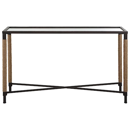 Console Table with Glass Top