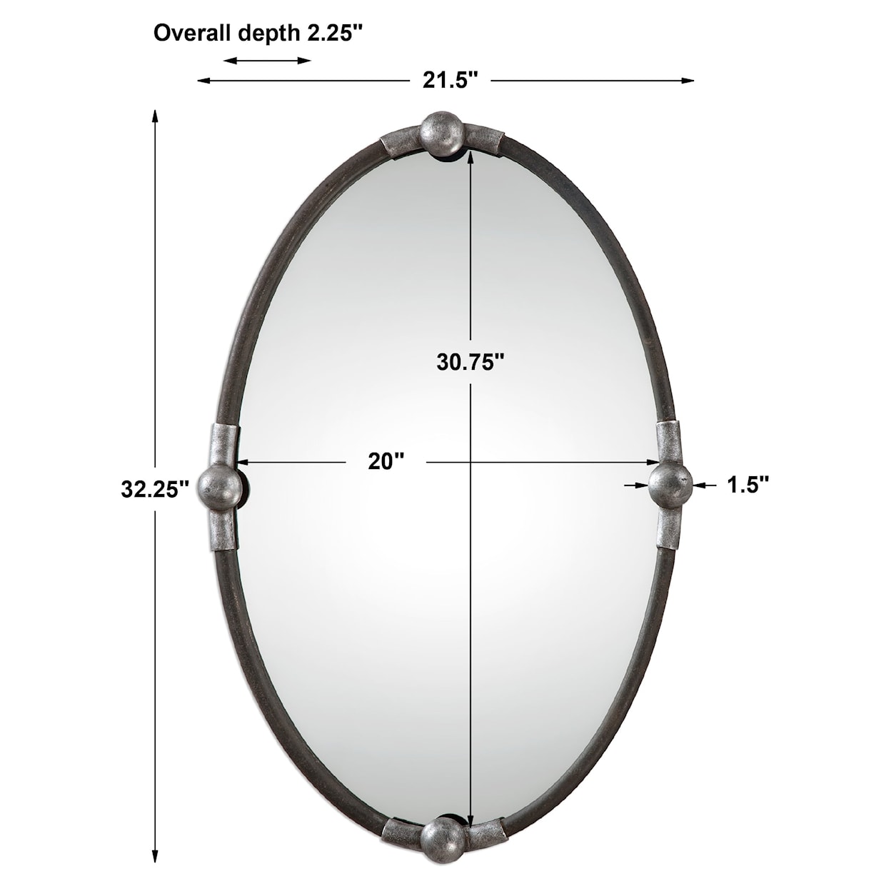 Uttermost Mirrors - Oval Carrick Black Oval Mirror