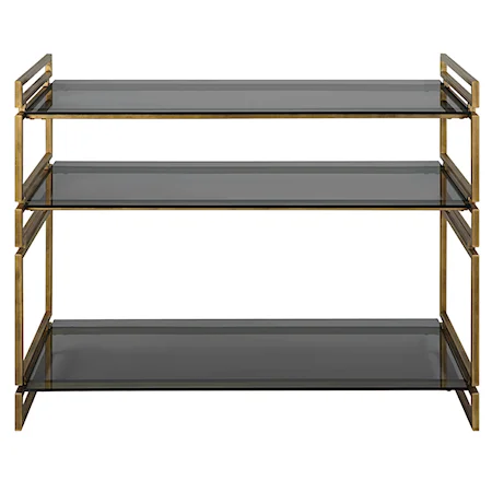 Stacked Up Gray Glass Console Table