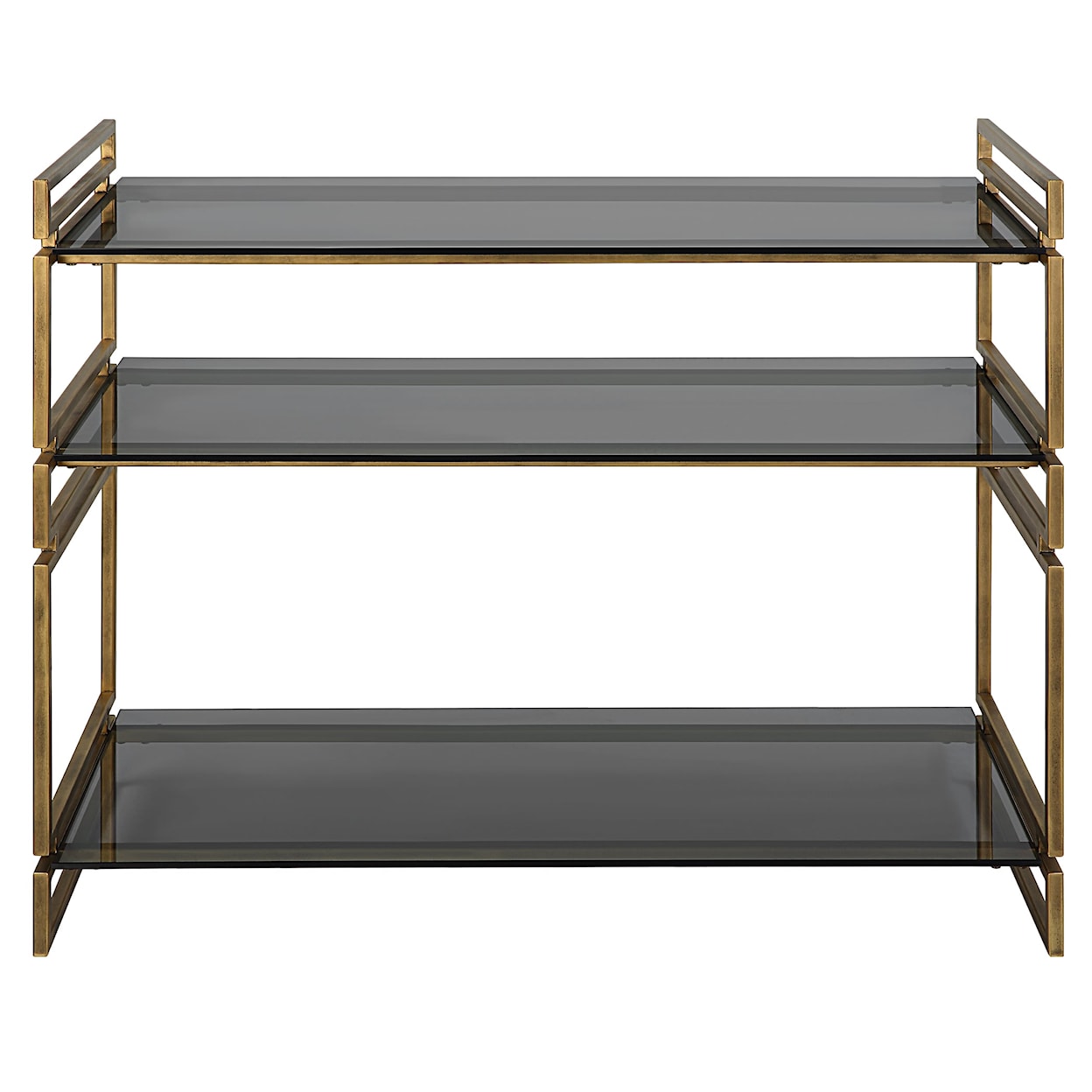 Uttermost Stacked Up Stacked Up Gray Glass Console Table