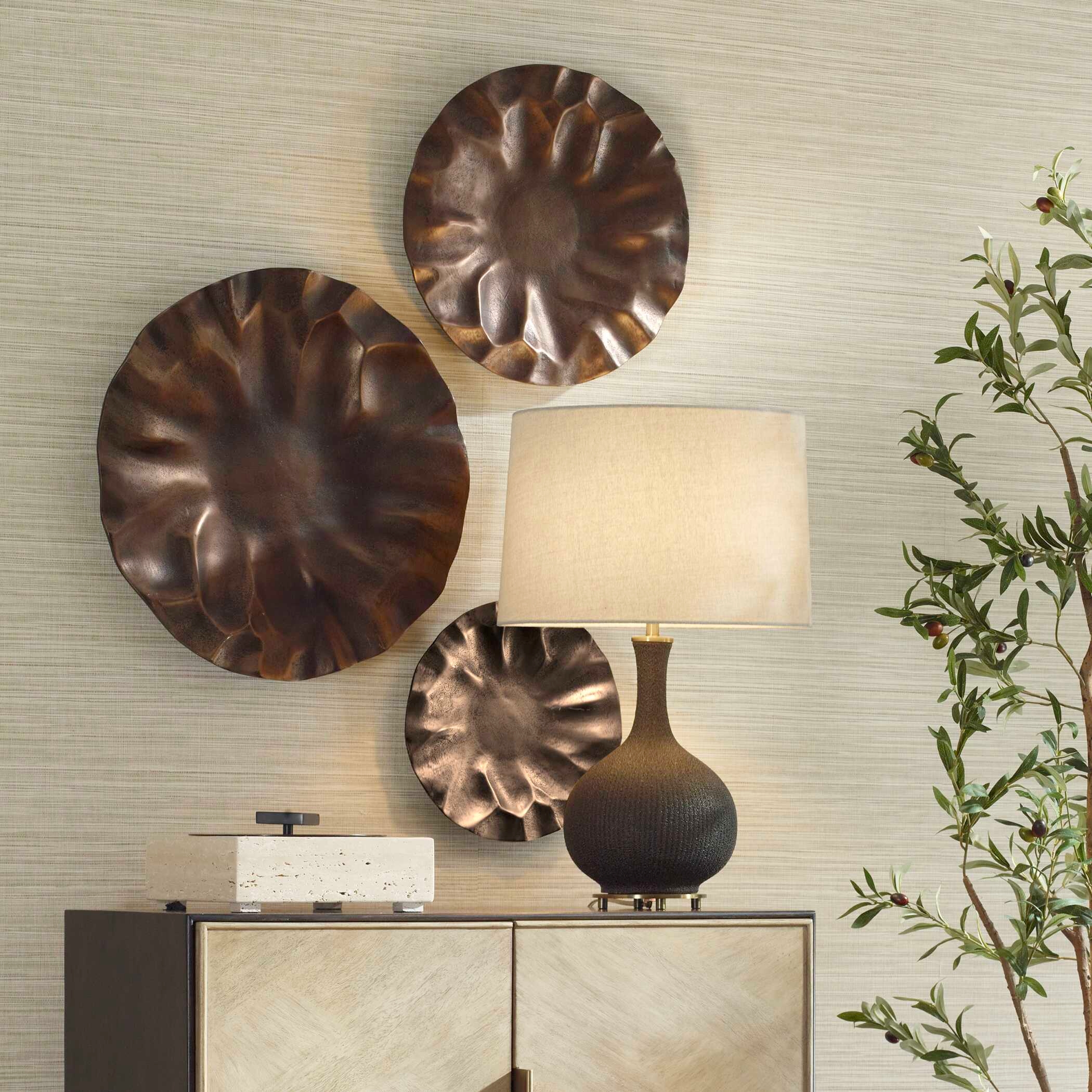 Uttermost Peonia Peonia Outdoor Bronze Wall Art