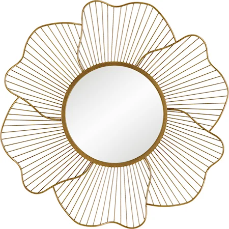 Contemporary Gold Floral Mirror