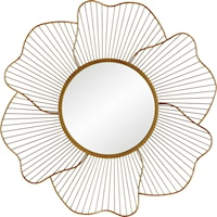 Contemporary Gold Floral Mirror