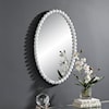 Uttermost Serna Oval Wall Mirror with White Mirror Trim