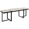 Uttermost Triple Cloud Upholstered Bench with Black Metal Frame
