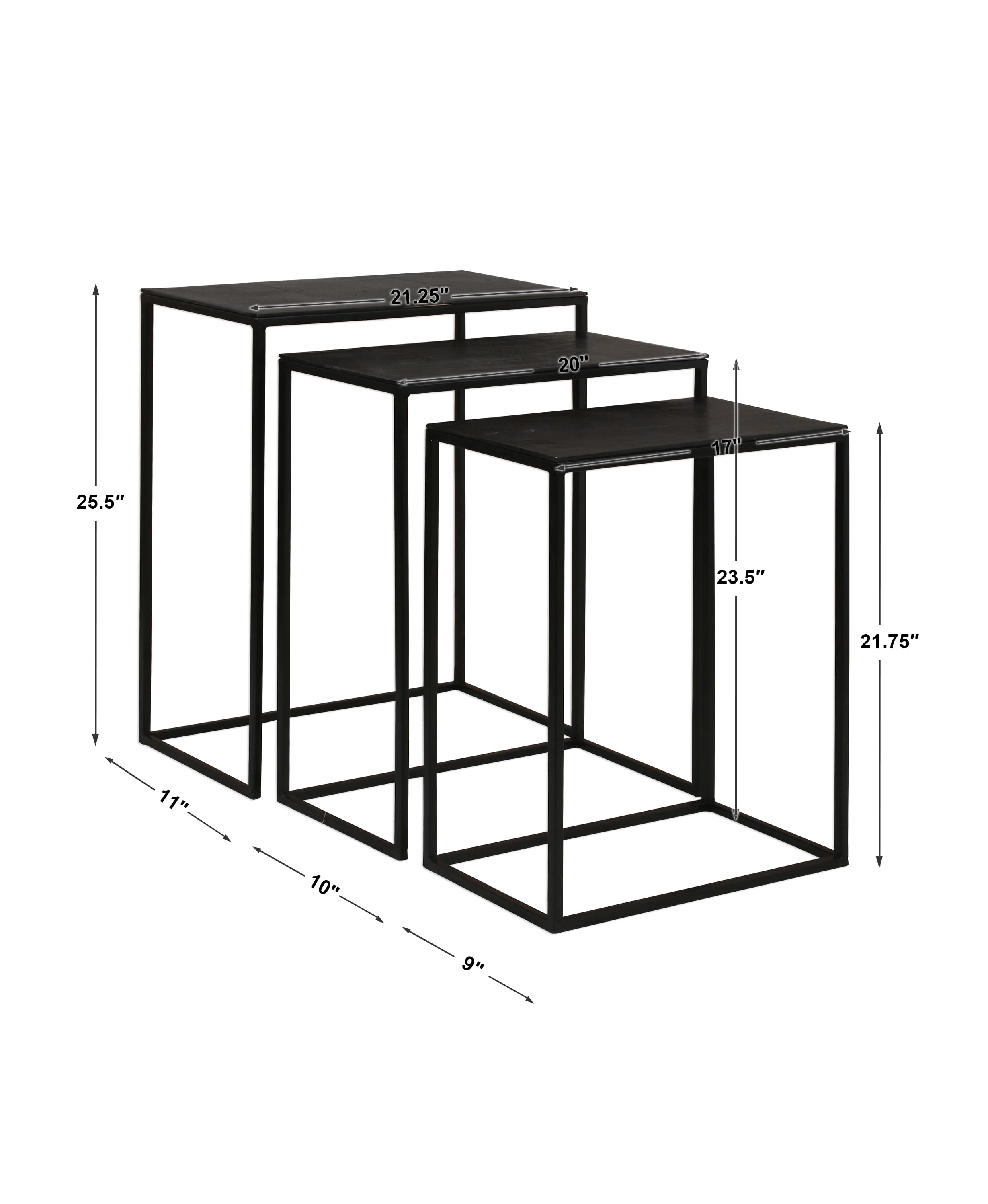 Uttermost Accent Furniture - Occasional Tables Coreene Iron Nesting Tables S/3