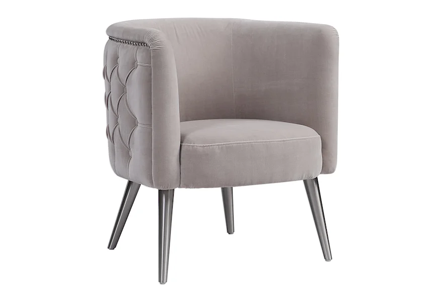 Accent Furniture - Accent Chairs Haider Tufted Accent Chair by Uttermost at Goffena Furniture & Mattress Center