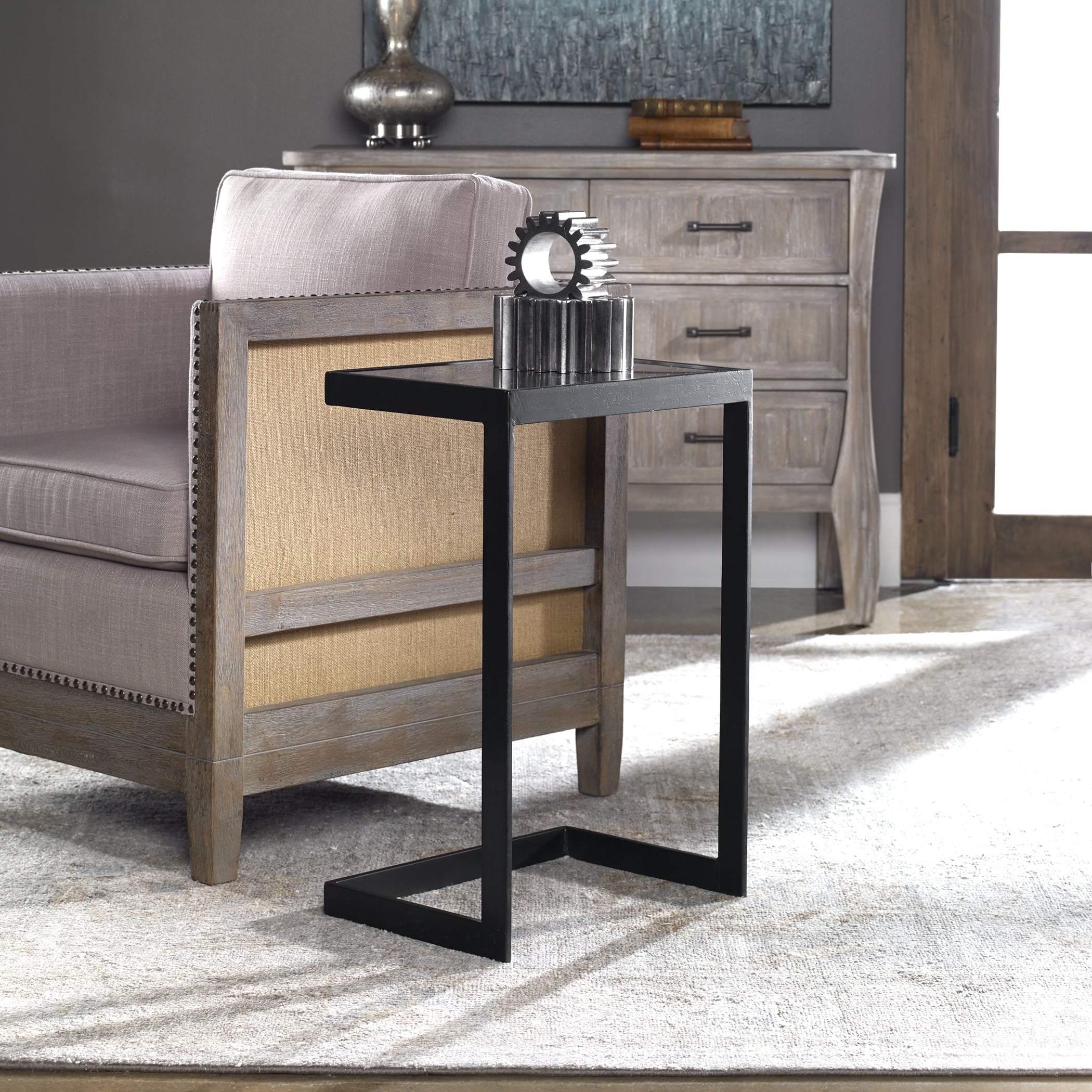 Uttermost Accent Furniture - Occasional Tables Windell Cantilever Side Table