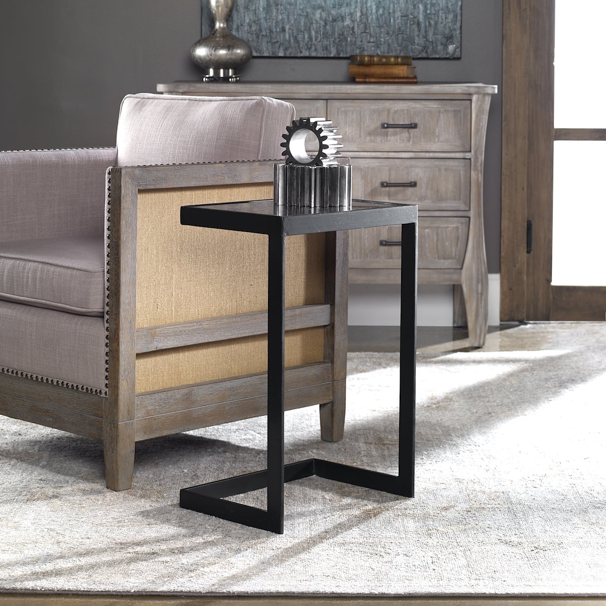 Uttermost Accent Furniture - Occasional Tables Windell Cantilever Side Table