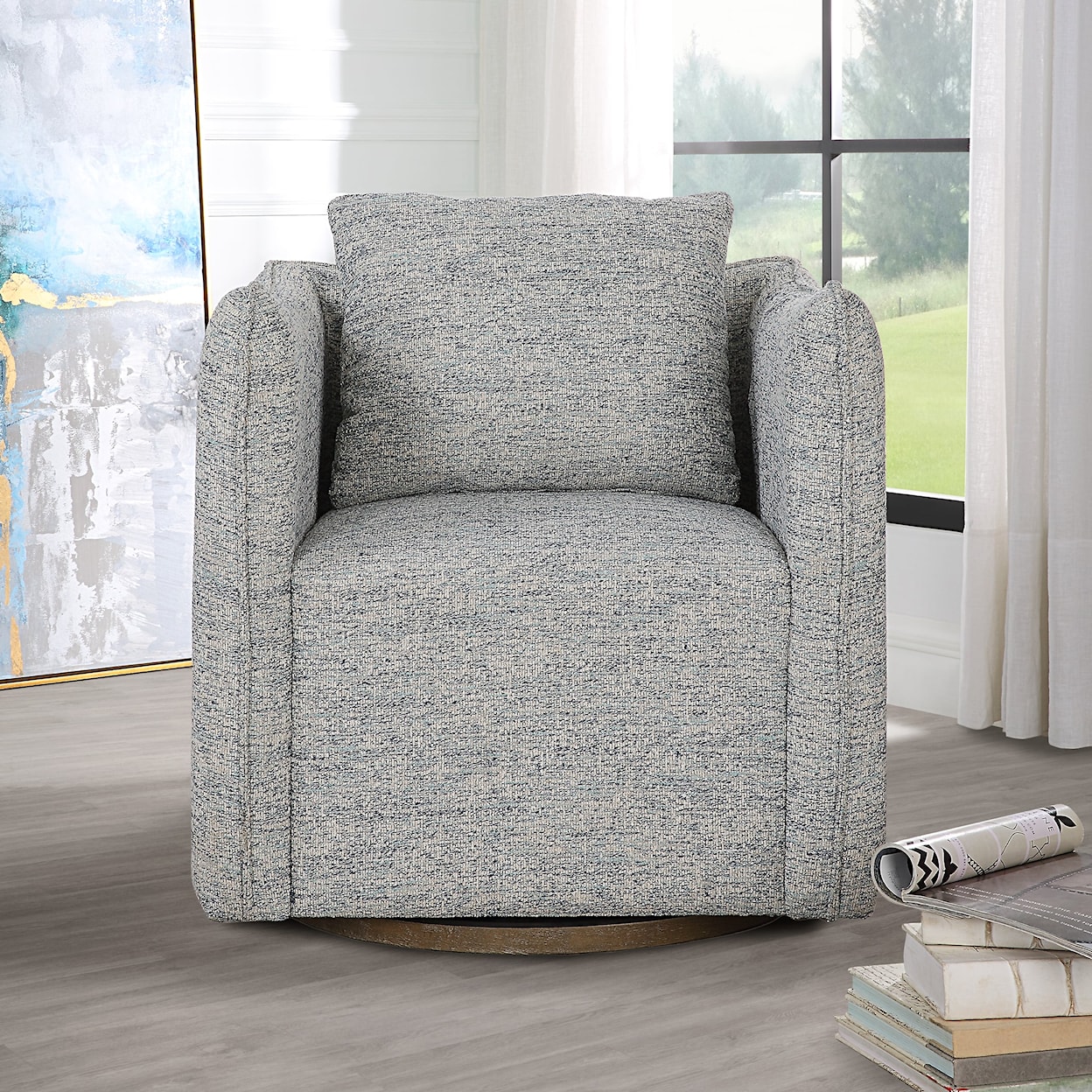 Uttermost Corben Corben Blue Swivel Chair