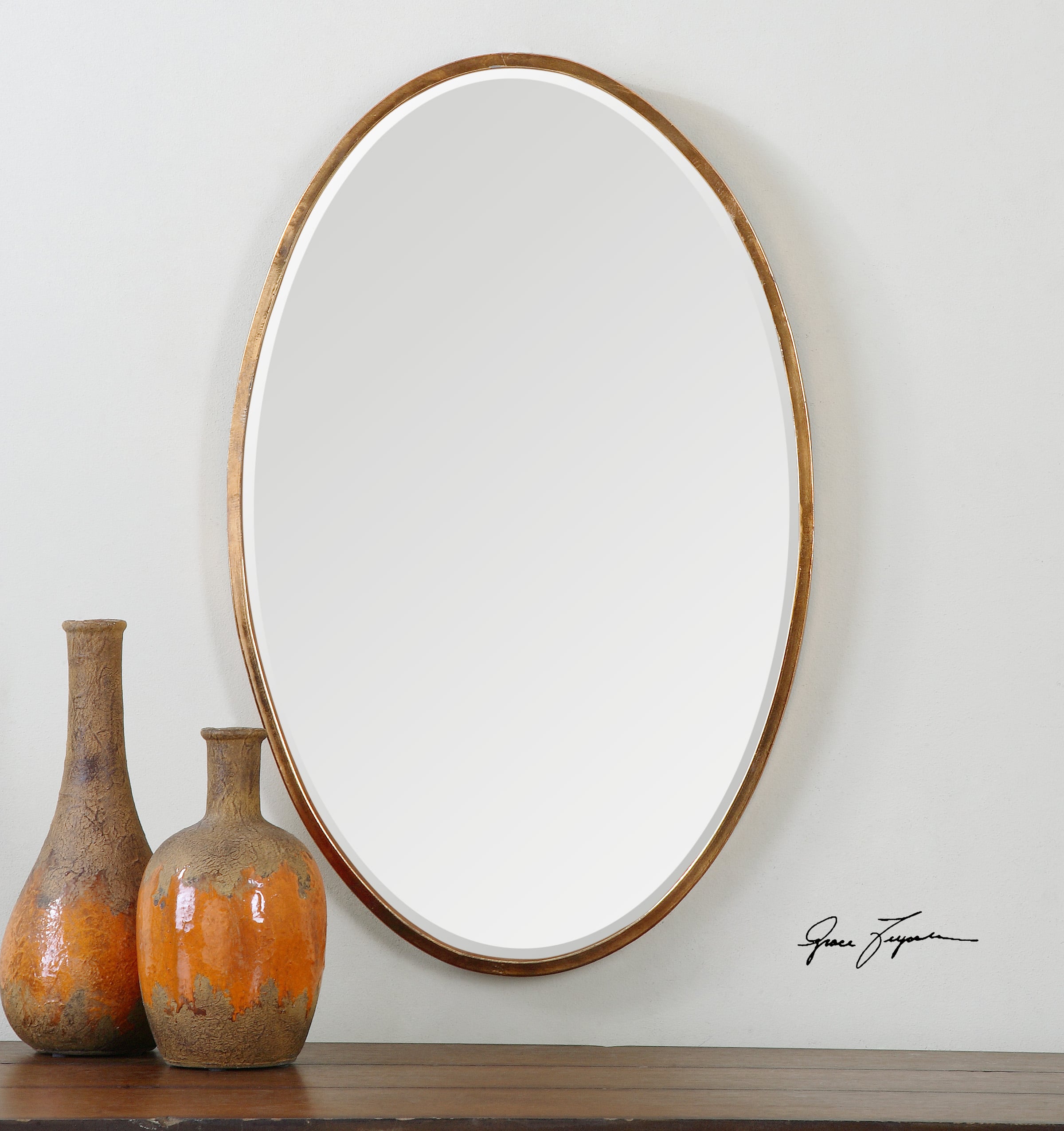 Herleva Gold Oval Mirror