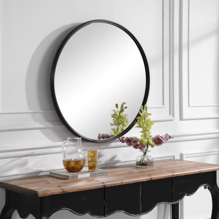 Belham Round Iron Mirror