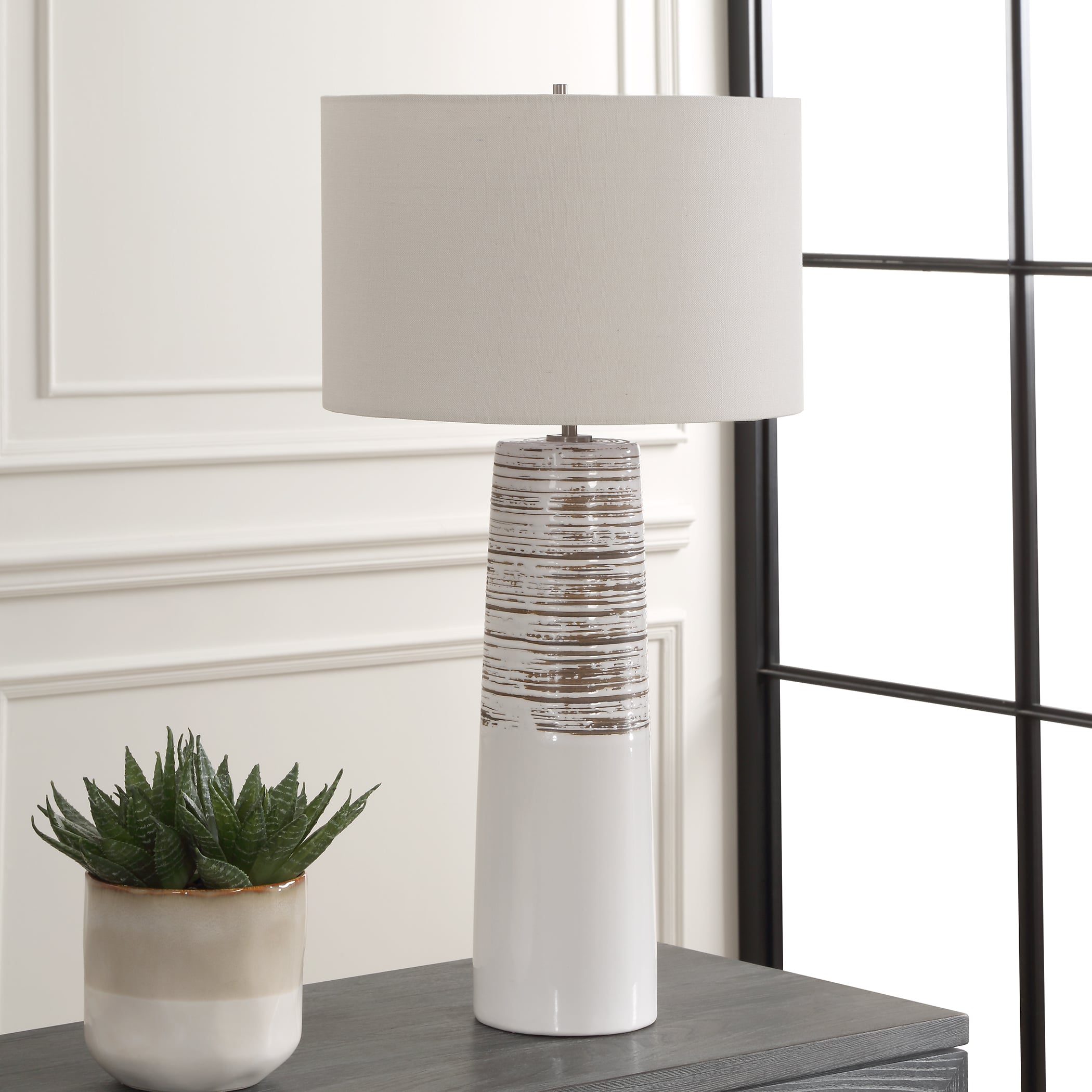 Haven White Glaze Table Lamp