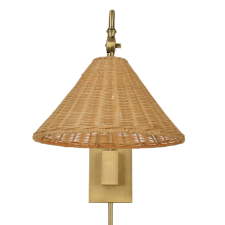 Phuvinh 1 Light Rattan Shade Sconce