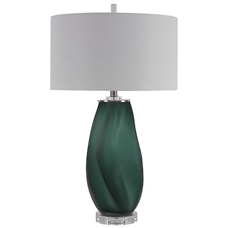 Esmeralda Green Glass Table Lamp