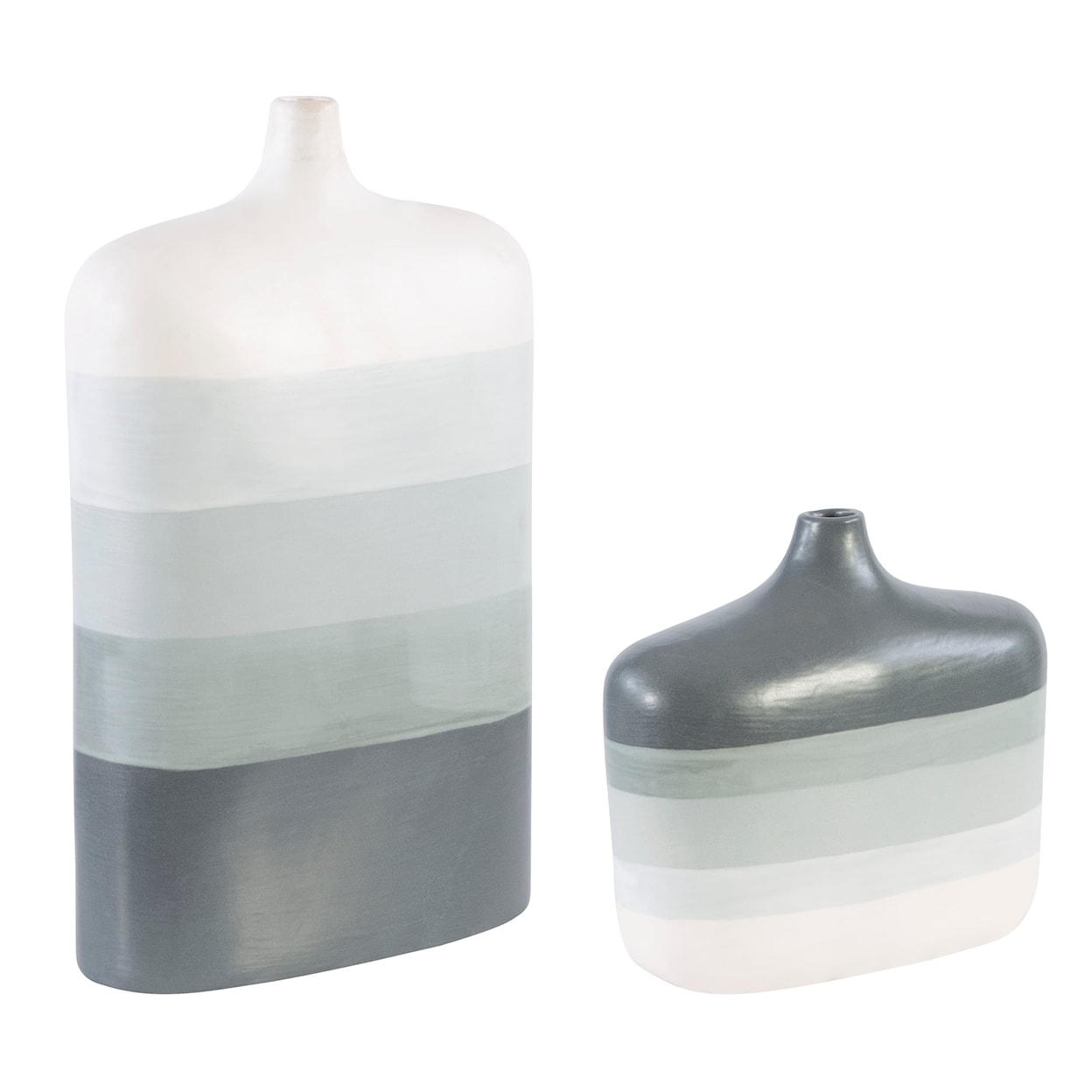 Uttermost Accessories - Vases and Urns Guevara Striped Gray Vases, S/2