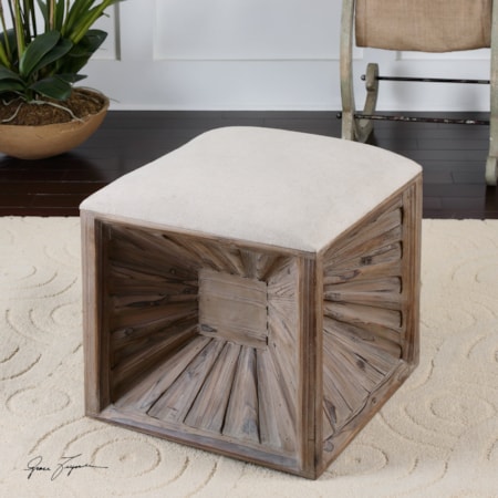 Jia Wooden Ottoman