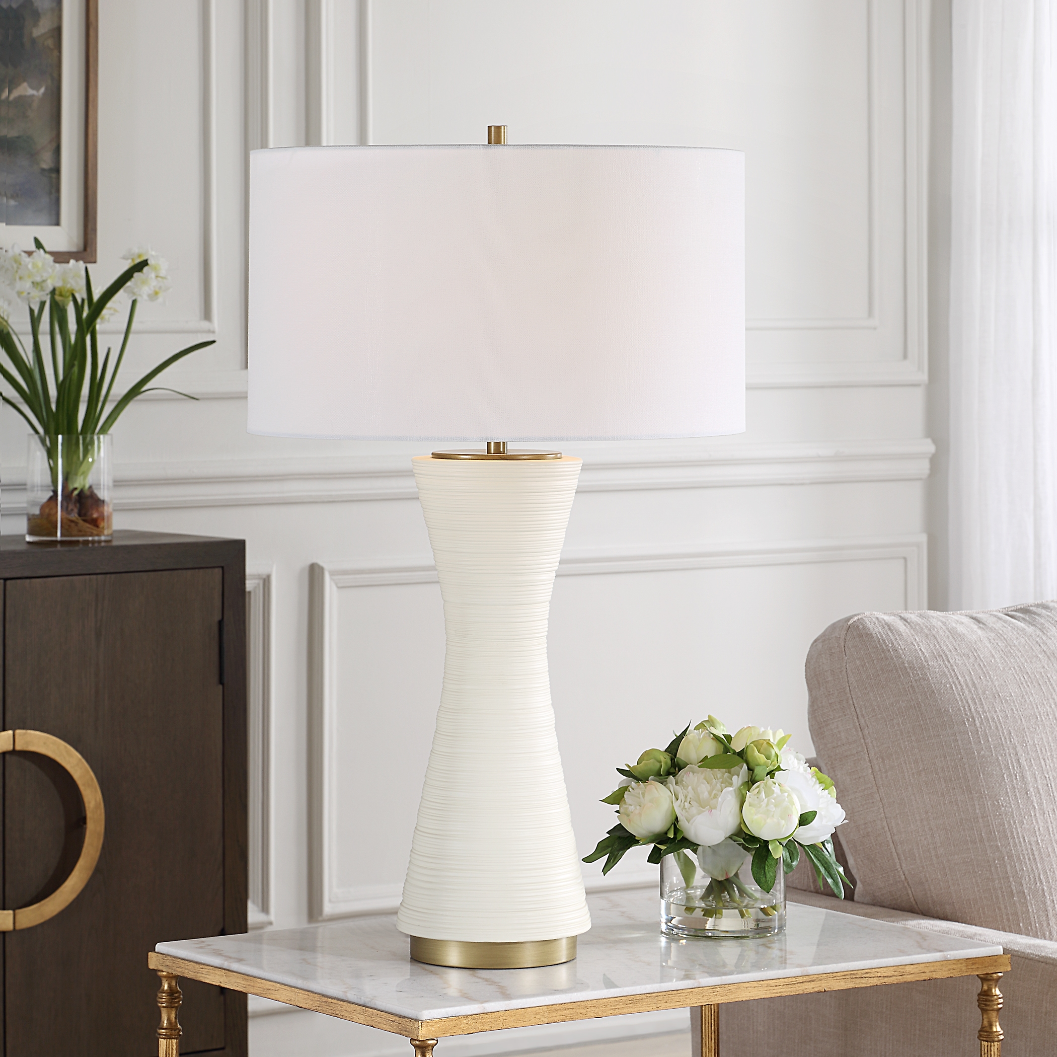 Uttermost Ridgeline Ridgeline Matte White Table Lamp