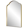 Uttermost Sidney Arched Wall Mirror with Brass Mirror Trim