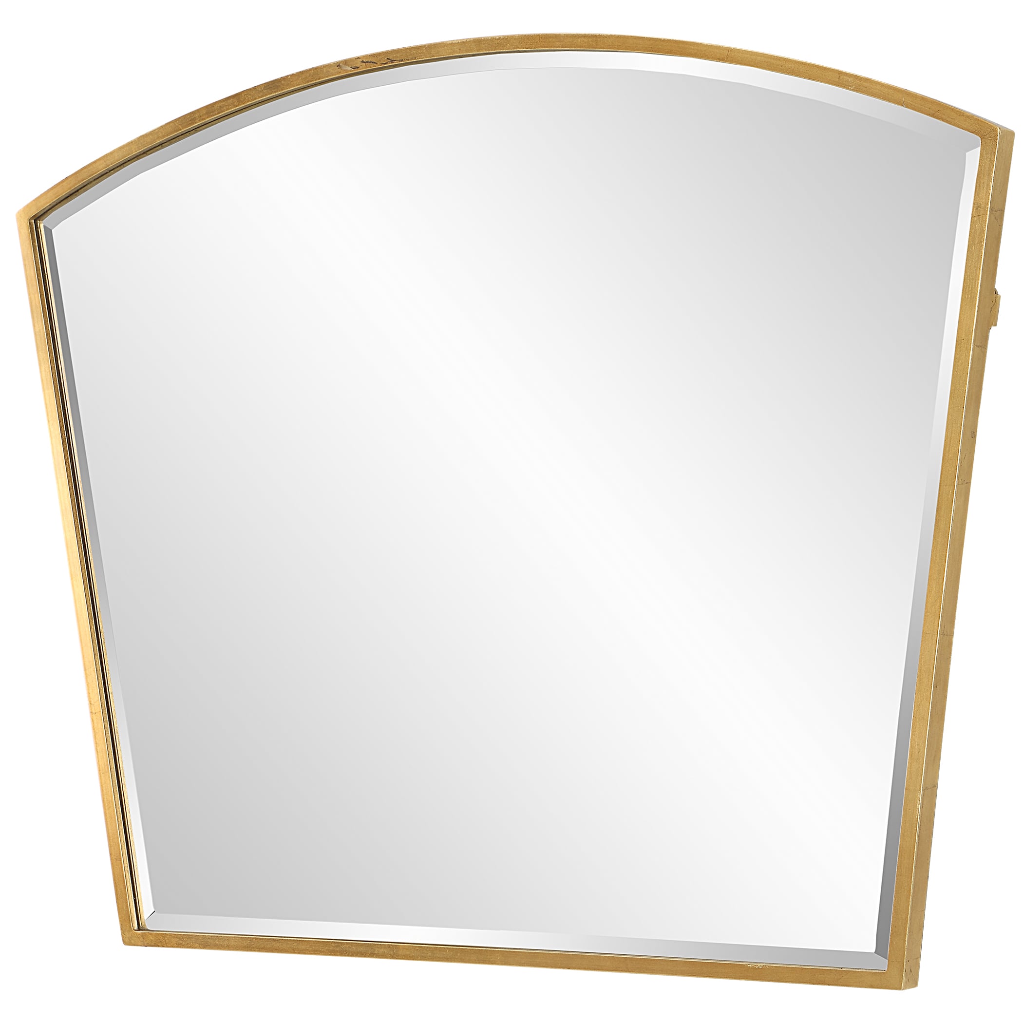 Arched Wall Mirror with Gold Mirror Trim