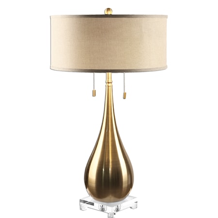 Lagrima Brushed Brass Lamp