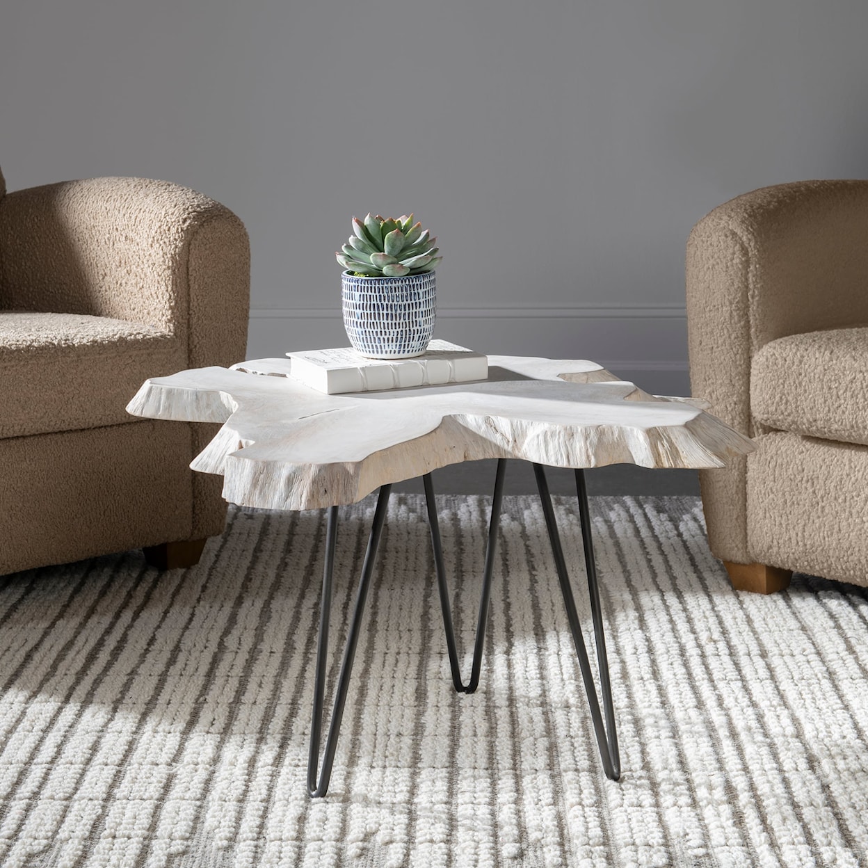 Uttermost Trillium Bleached Teakwood Coffee Table