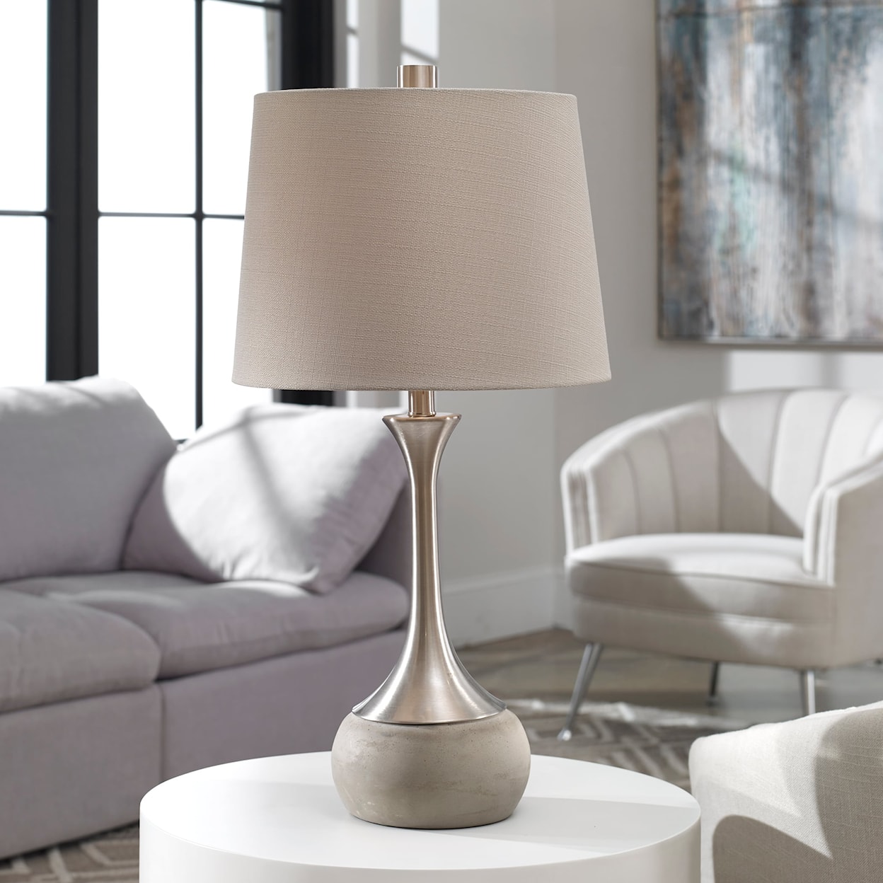 Uttermost Table Lamps Niah Brushed Nickel Lamp