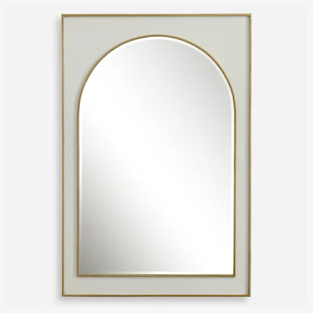 Contemporary White Gloss Arched Mirror