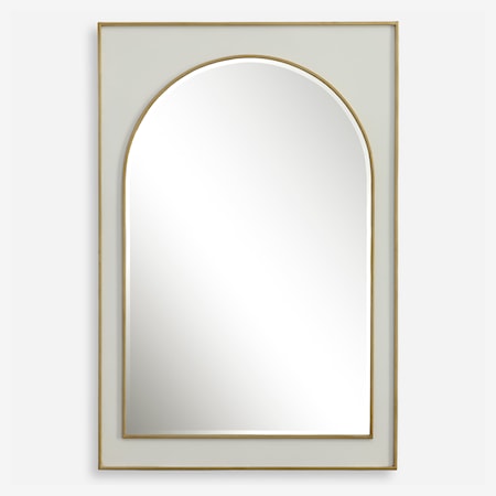 White Gloss Arched Mirror