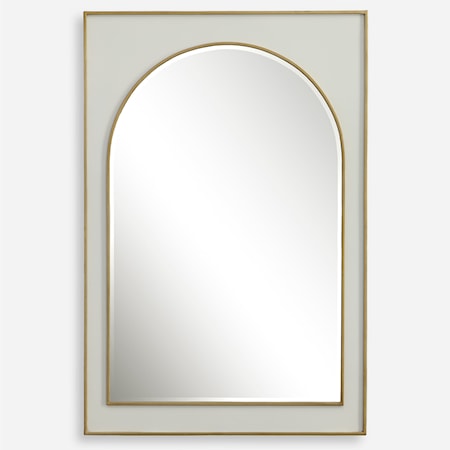 White Gloss Arched Mirror