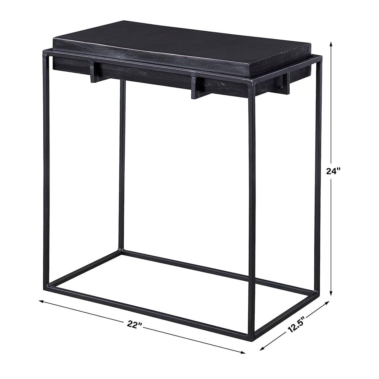Uttermost Accent Furniture - Occasional Tables Telone Modern Black Side Table
