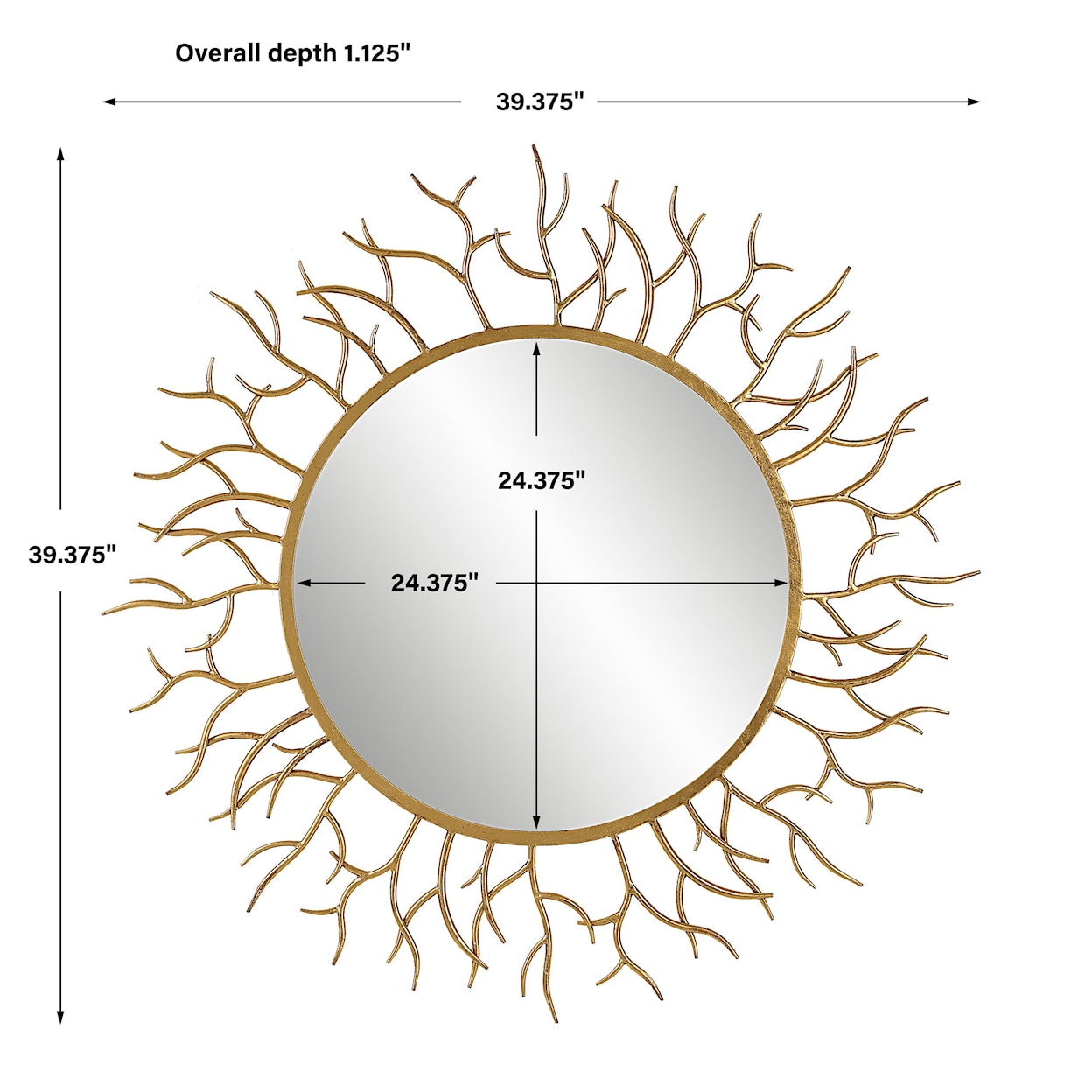 Uttermost Into The Woods Into The Woods Gold Round Mirror